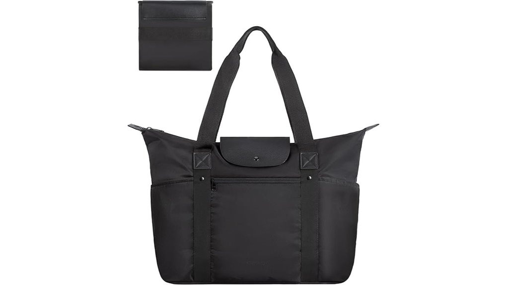 foldable zip compartment tote
