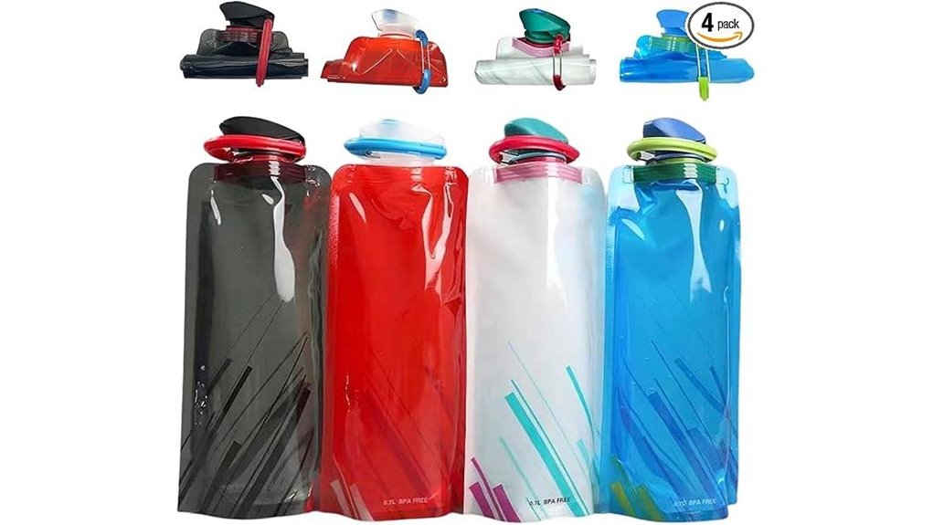 four 24oz silicone bottles