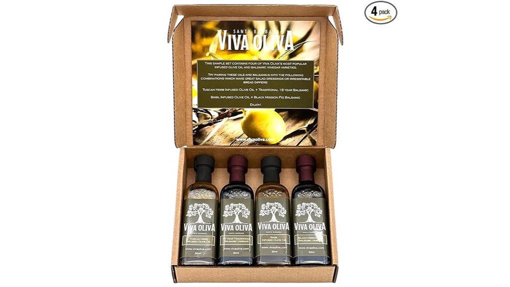 four 60ml olive balsamic