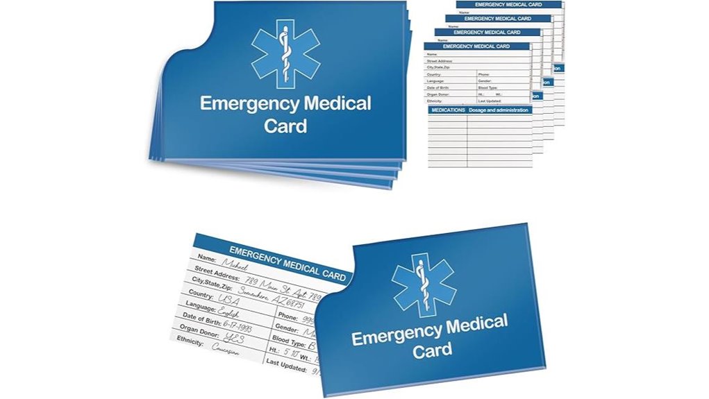 four card emergency id pack