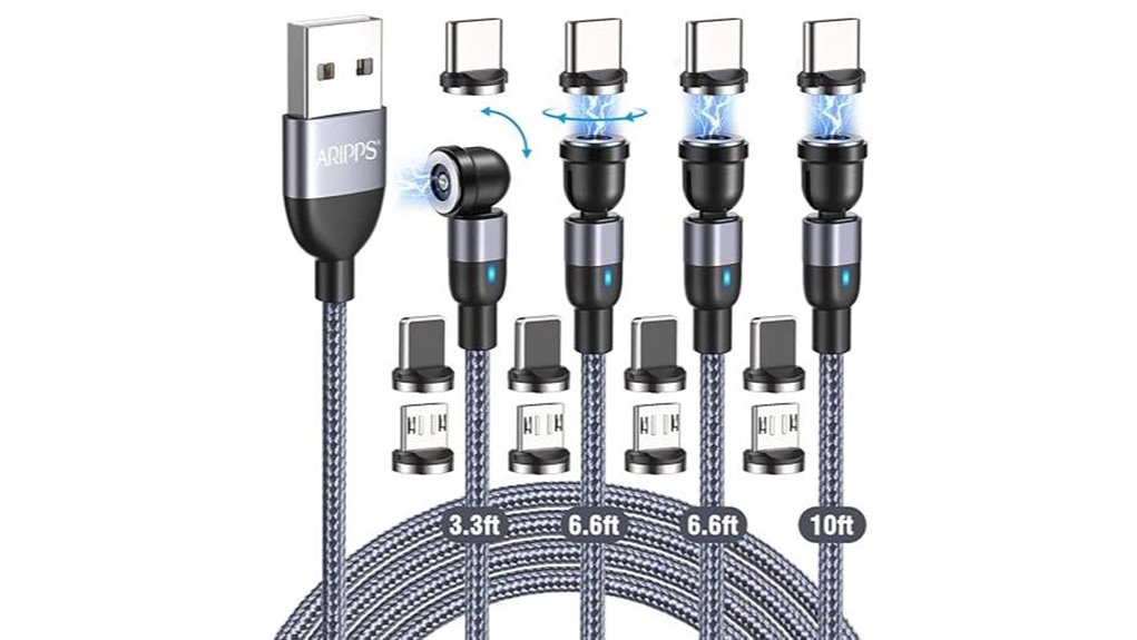 four magnetic braided usb