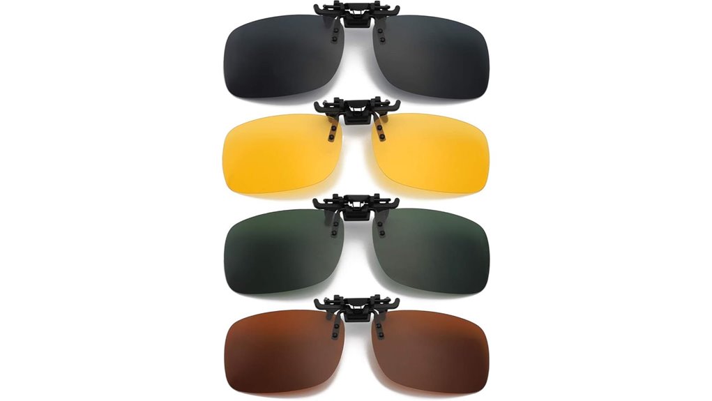 four pack clip on polarized sunglasses