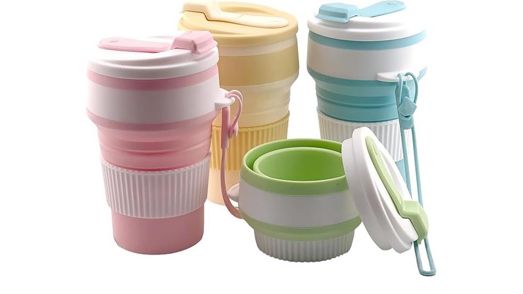 four pack collapsible silicone cups