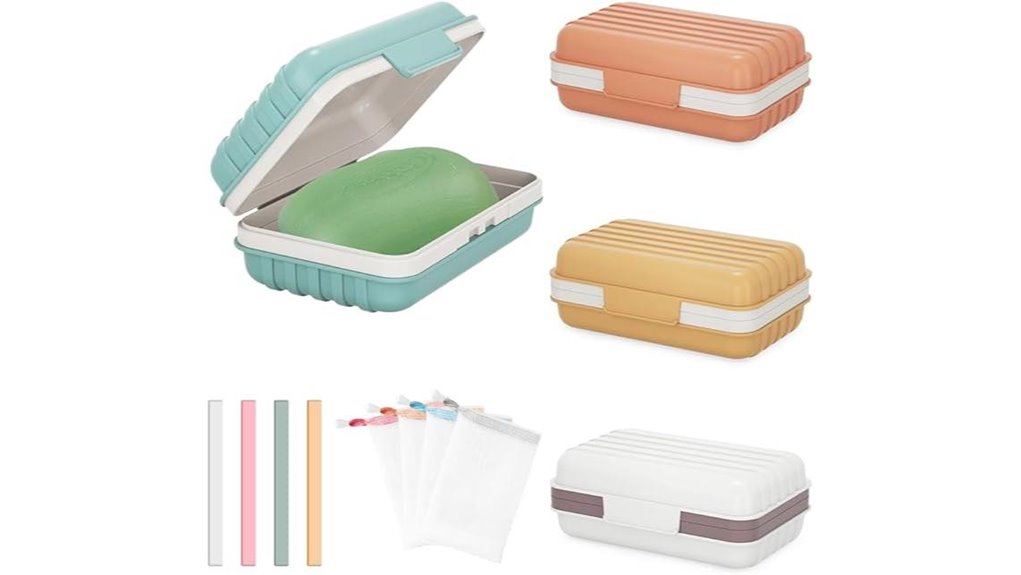 four pack leakproof travel soap