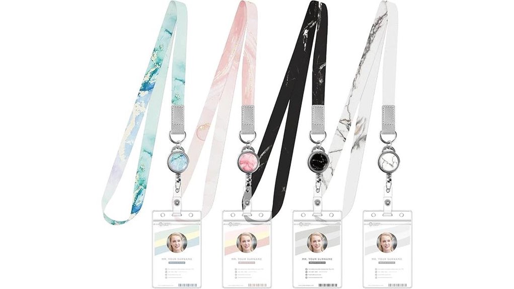 four pack waterproof retractable lanyards
