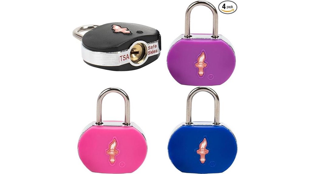 four tsa approved chrome locks