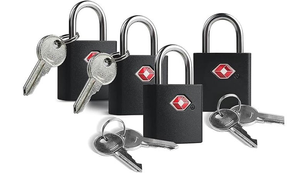 four tsa approved small padlocks