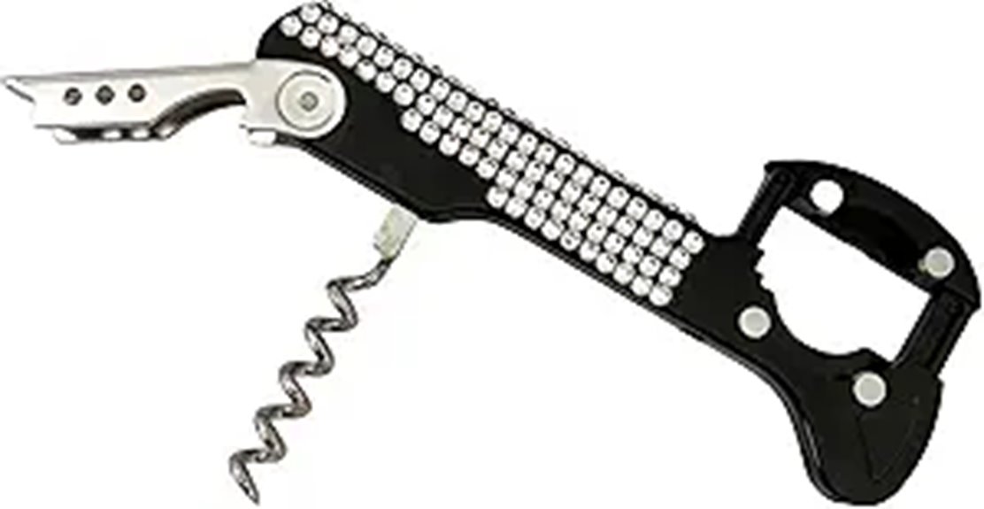 glittery boomerang wine opener