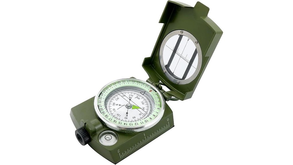 glowing military orienteering compass