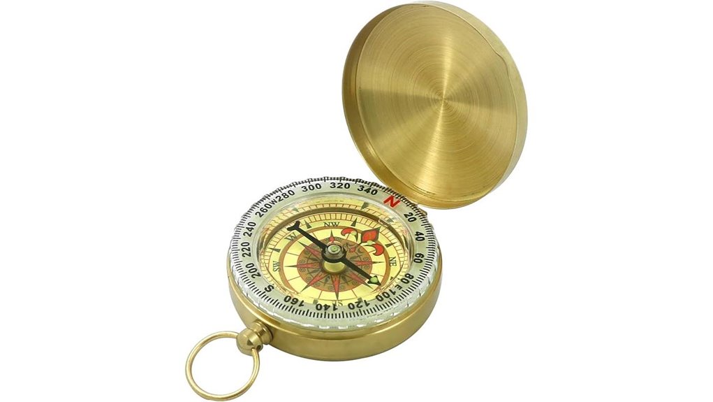 gold brass glow compass kids