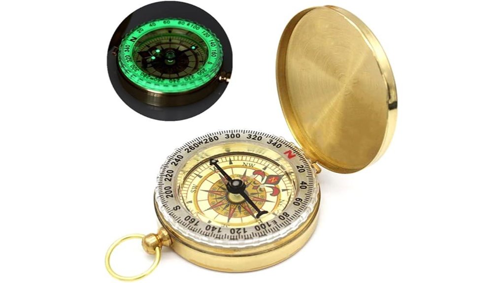 gold glow pocket compass