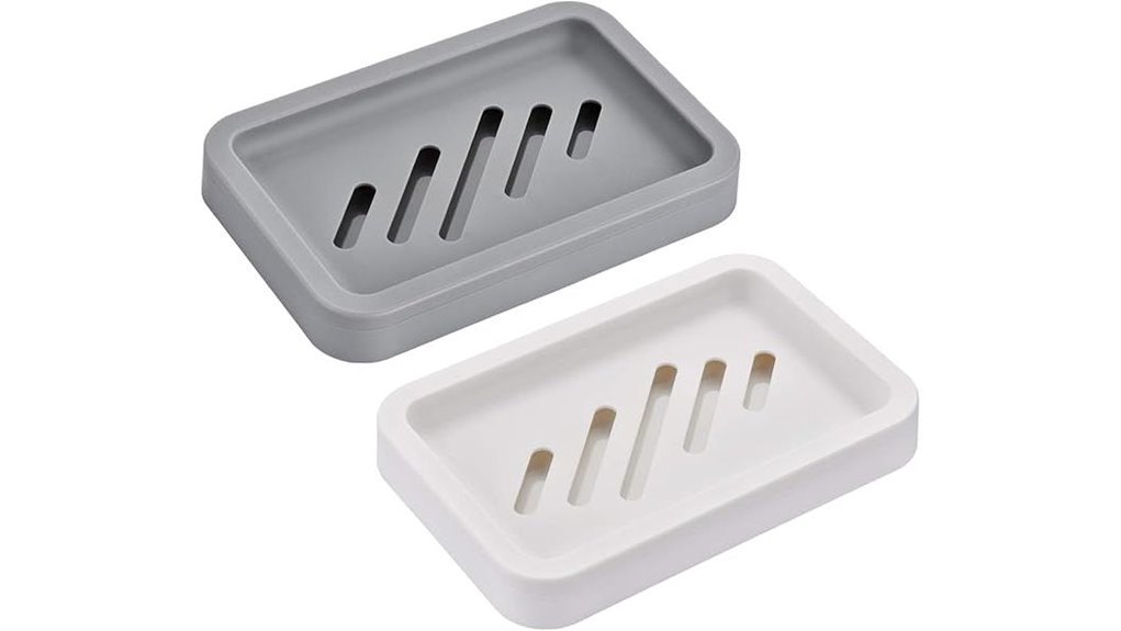gray double soap dish