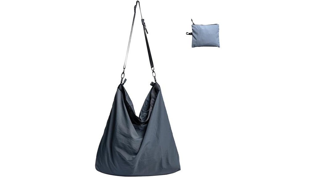 gray nylon foldable crossbody