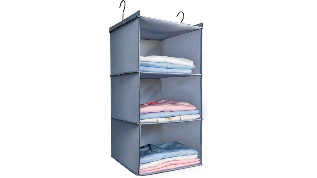 gray washable 3 shelf organizer