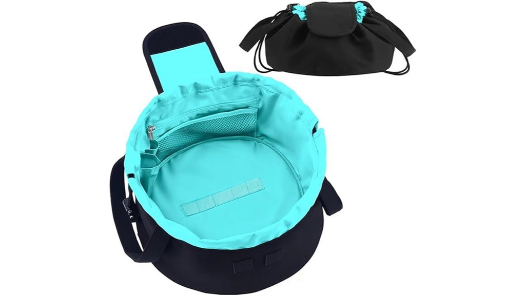 green lay flat makeup bag