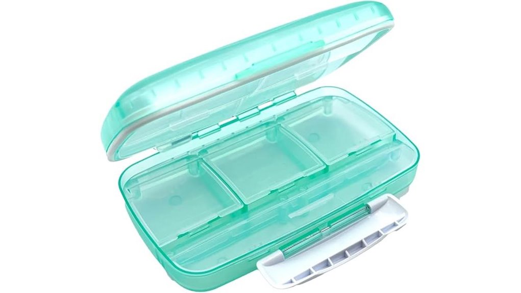 green moisture proof 8 compartment case