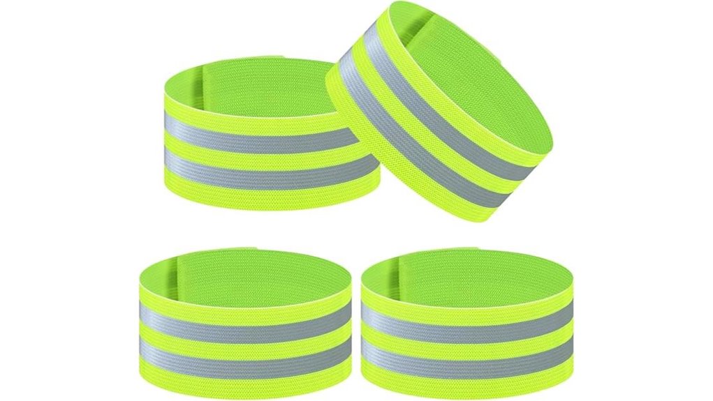 green reflective running straps