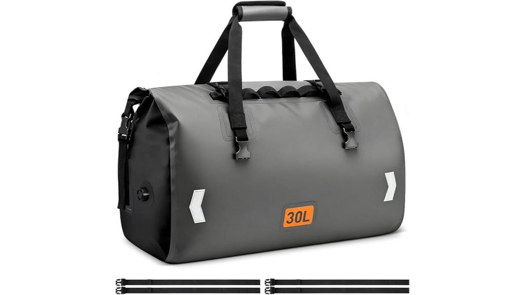 grey 30l waterproof roll top