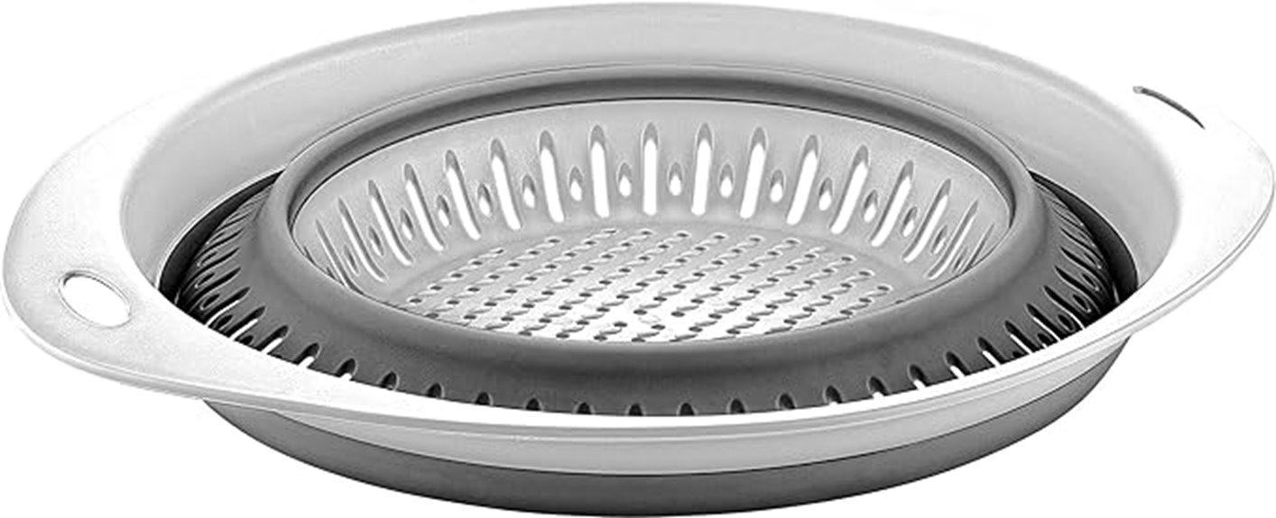 grey 8 inch 2 quart colanders