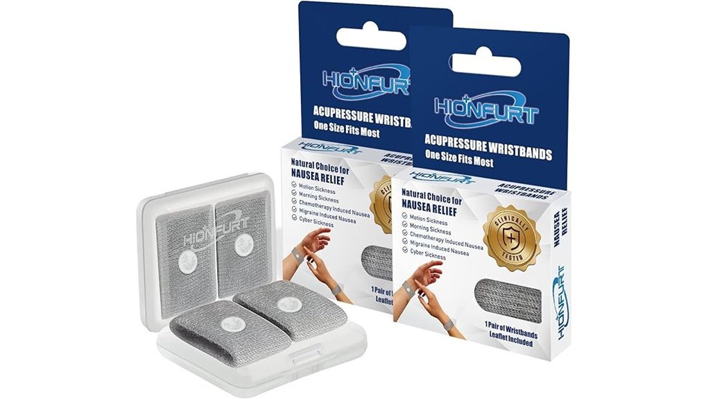 grey anti nausea wristbands