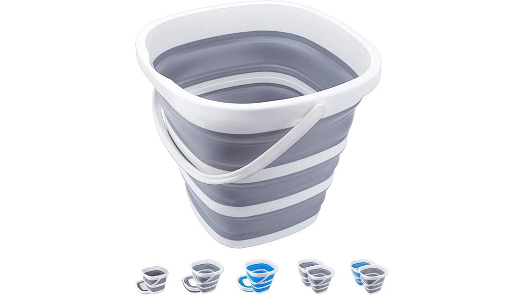 grey collapsible 10l bucket