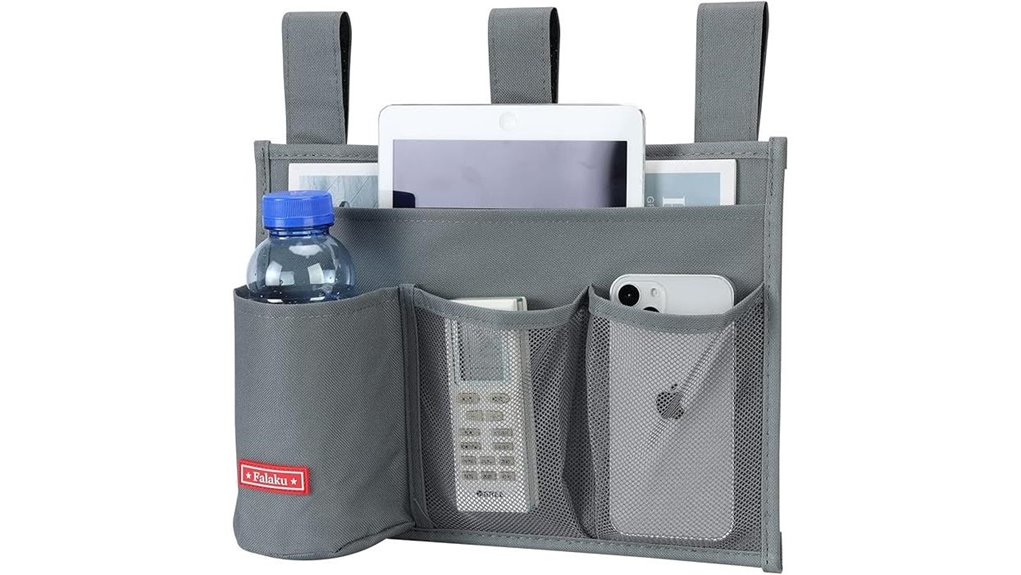grey four pocket bedside caddy