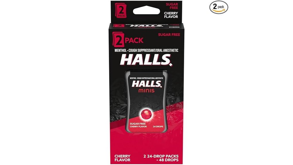 halls cherry sugar free duo