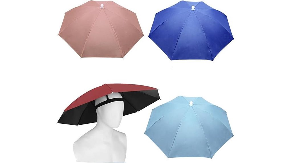 hand free 4 pack umbrella hats