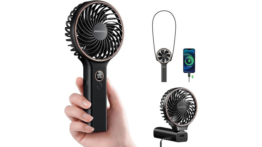 handheld 5000mah led fan