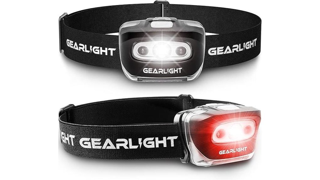 headlamp 2 pack red aaa