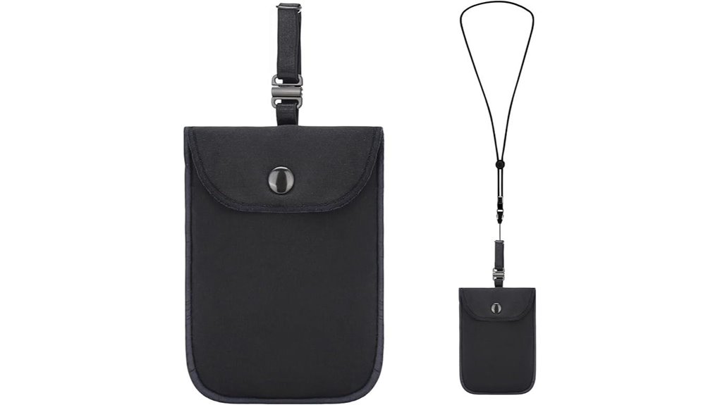 hidden black neck wallet