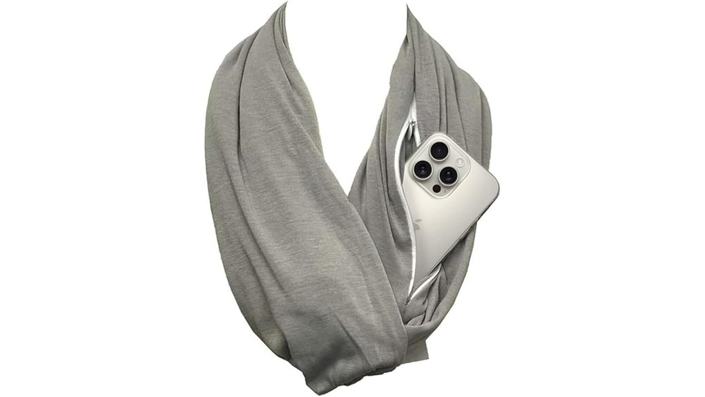 hidden zipper pocket scarf