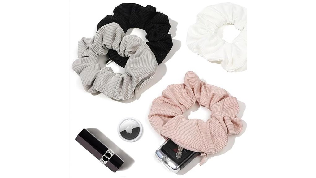 hidden zipper pocket scrunchies