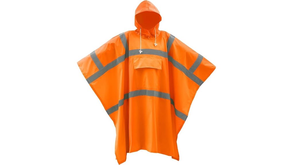 high visibility waterproof hooded poncho