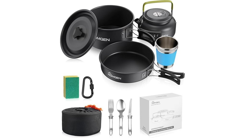 homgen ultralight 2 person cookware