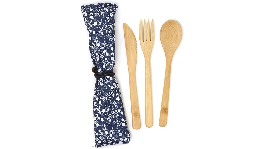 honbay bamboo flatware set