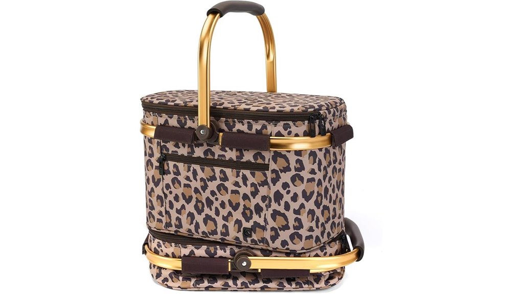 insulated foldable leopard basket