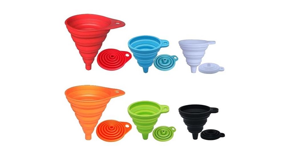 kongnai 6 pack silicone funnels