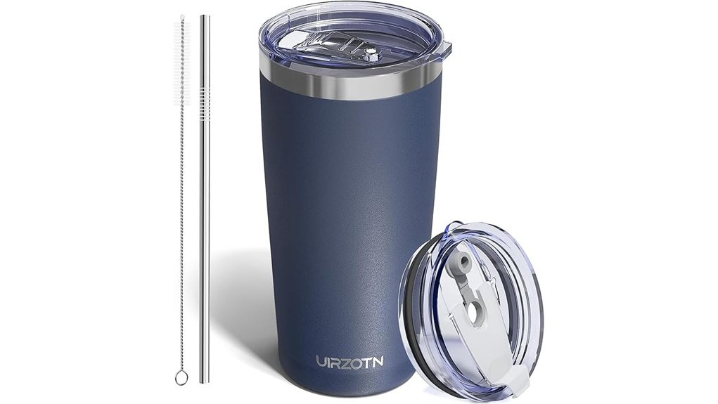 leakproof 20oz dual lid tumbler