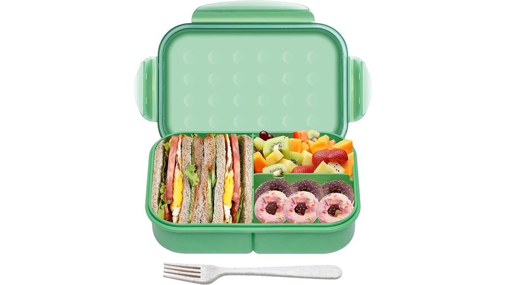 leakproof 3 compartment 5 5 cup lunchbox