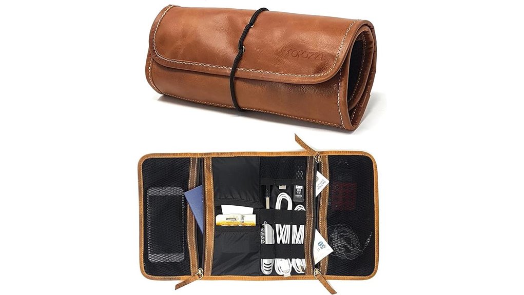 leather passport cable organizer