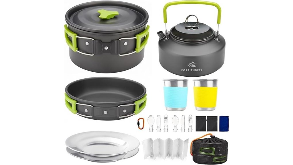 lightweight 19 piece camping cookware