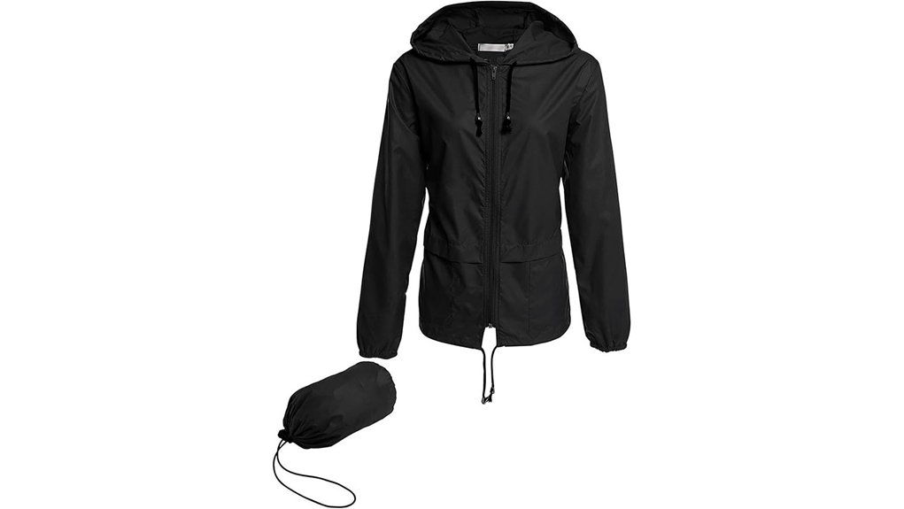 lightweight packable waterproof hooded raincoat