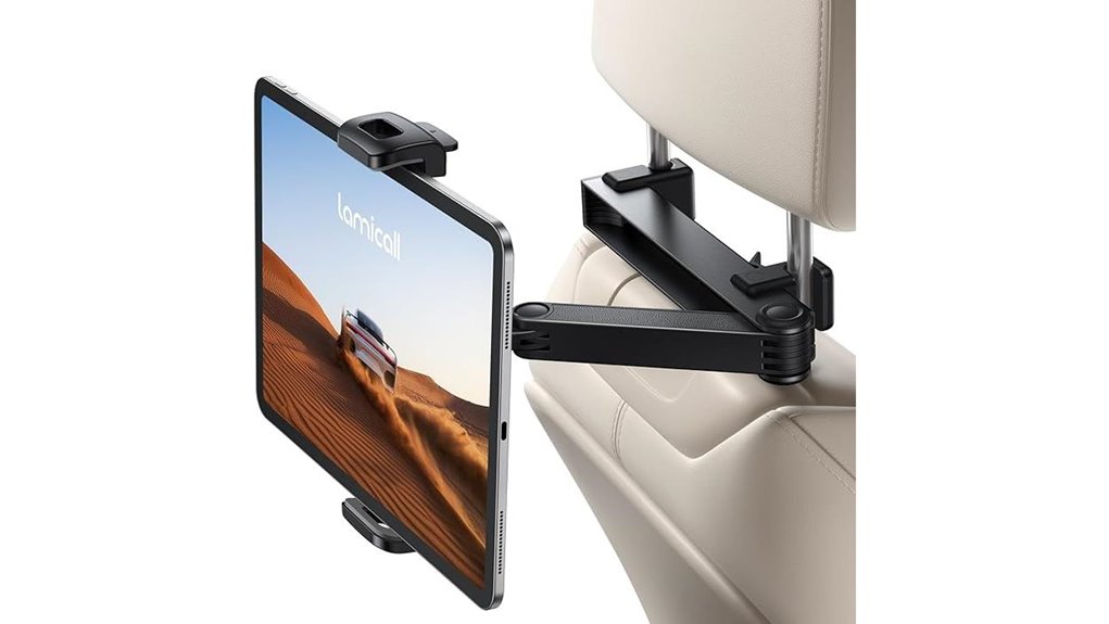 lockable headrest tablet holder