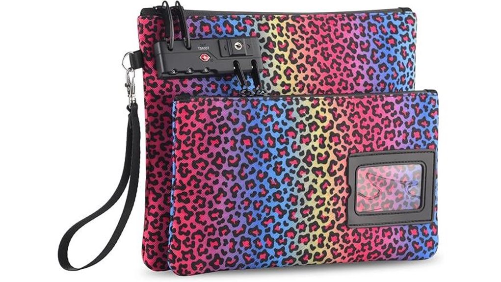 lockable neon leopard nylon