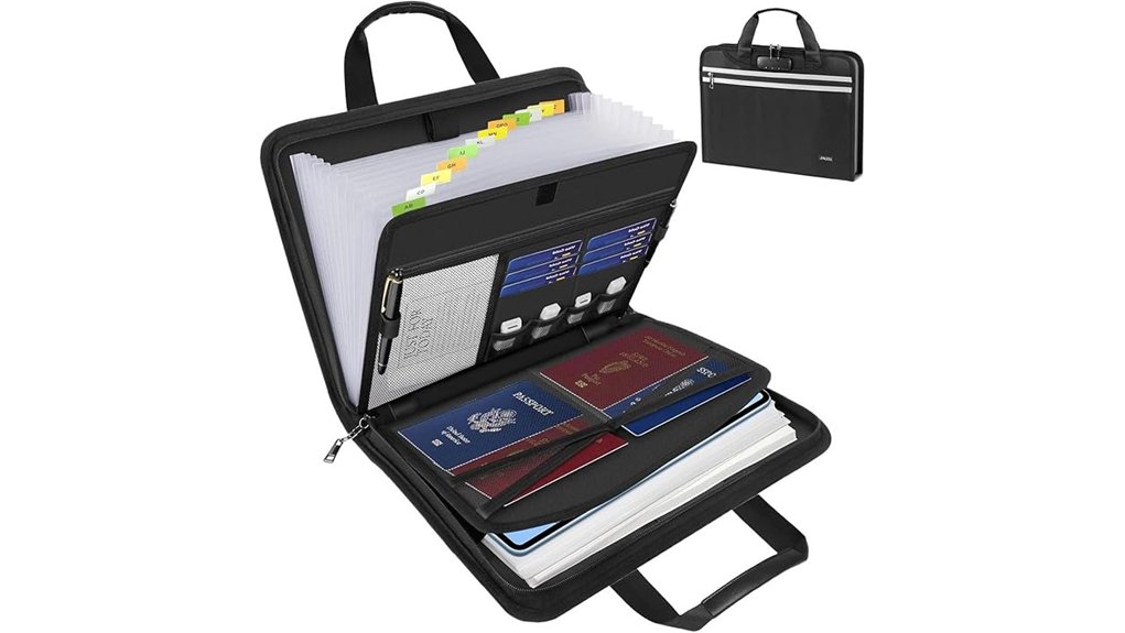 locking fireproof 13 pocket accordion