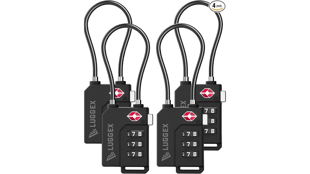luggex black 4 pack tsa