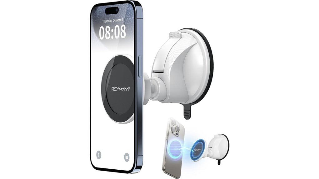 magnetic shower mirror holder