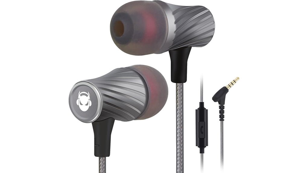 mic enabled bass boosted earbuds noise blocking
