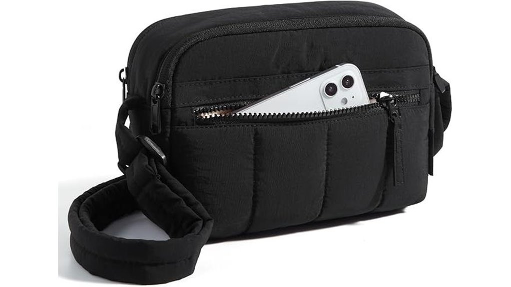 mini black rfid blocking crossbody